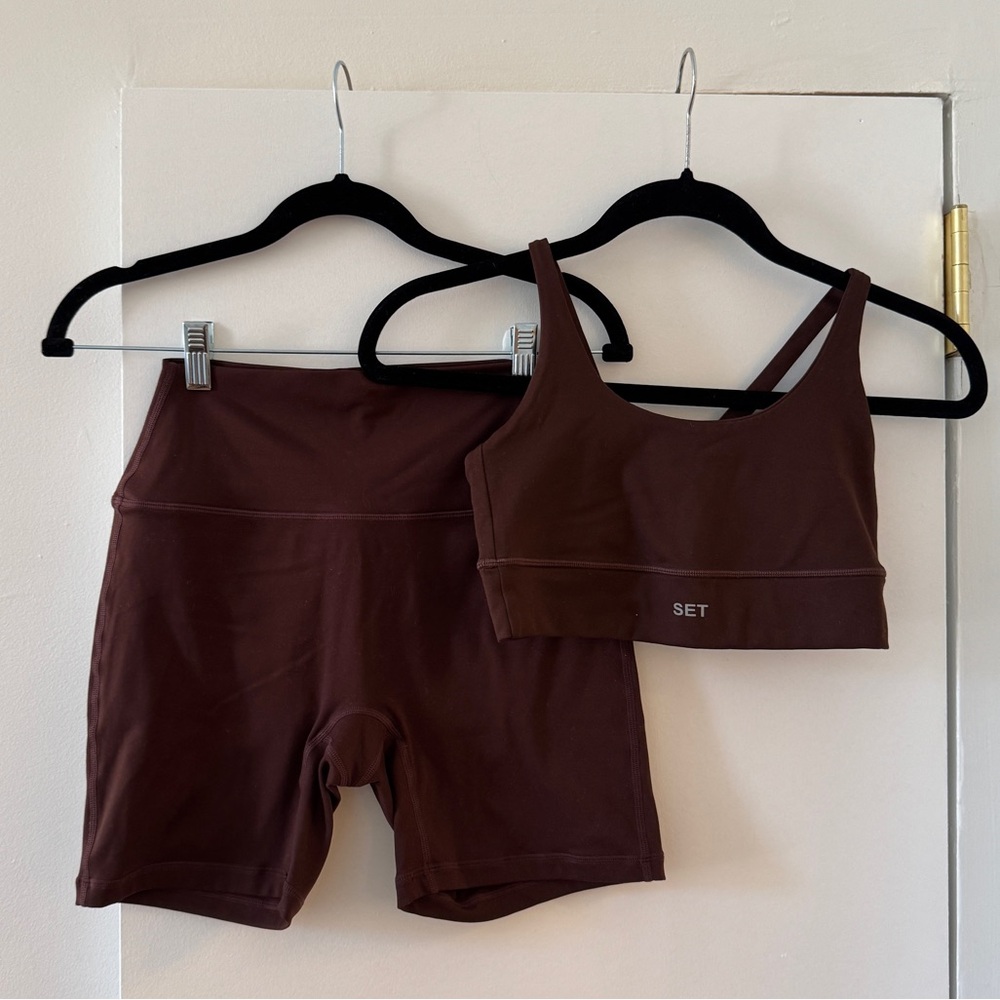 SET Active — Chocolate Brown Set (Biker Shorts and Soots Bra)